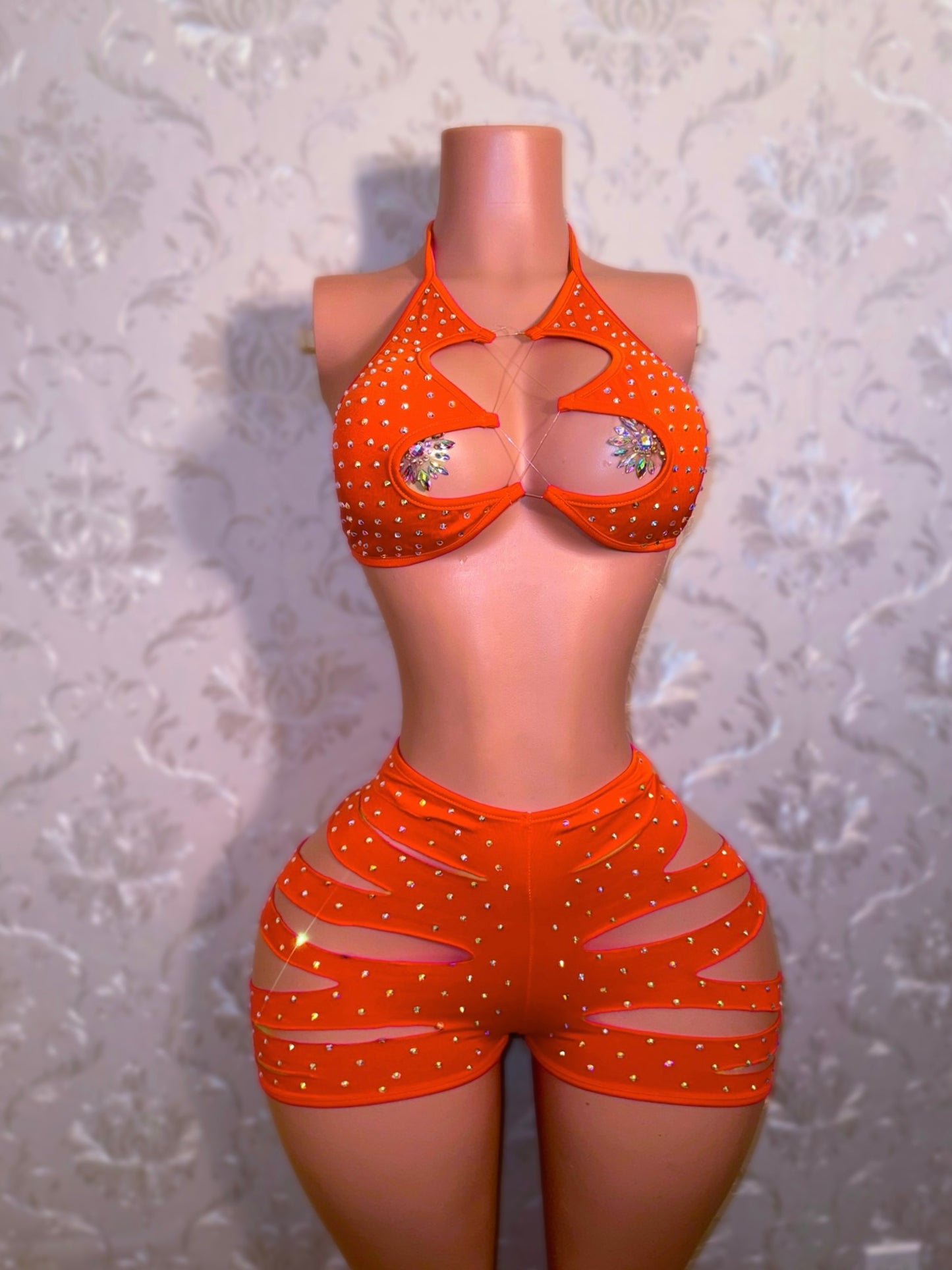 Valentina Diamond Slits Shorts Set fits S-L
