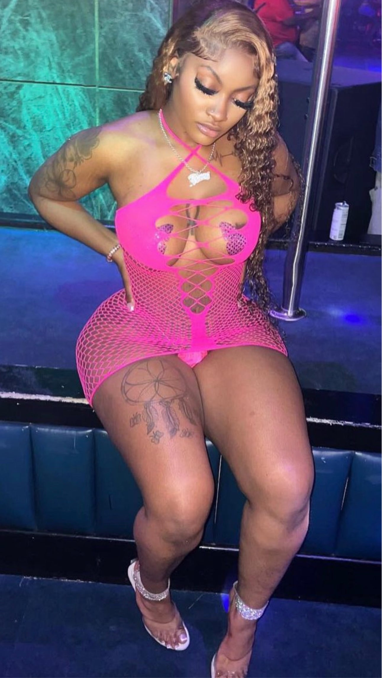 Divine Fishnet Criss Criss Romper XS-M