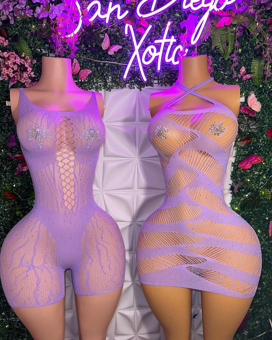 Naomi Diamond Fishnet Dress Fits XS-XL Romper Fits XS-M