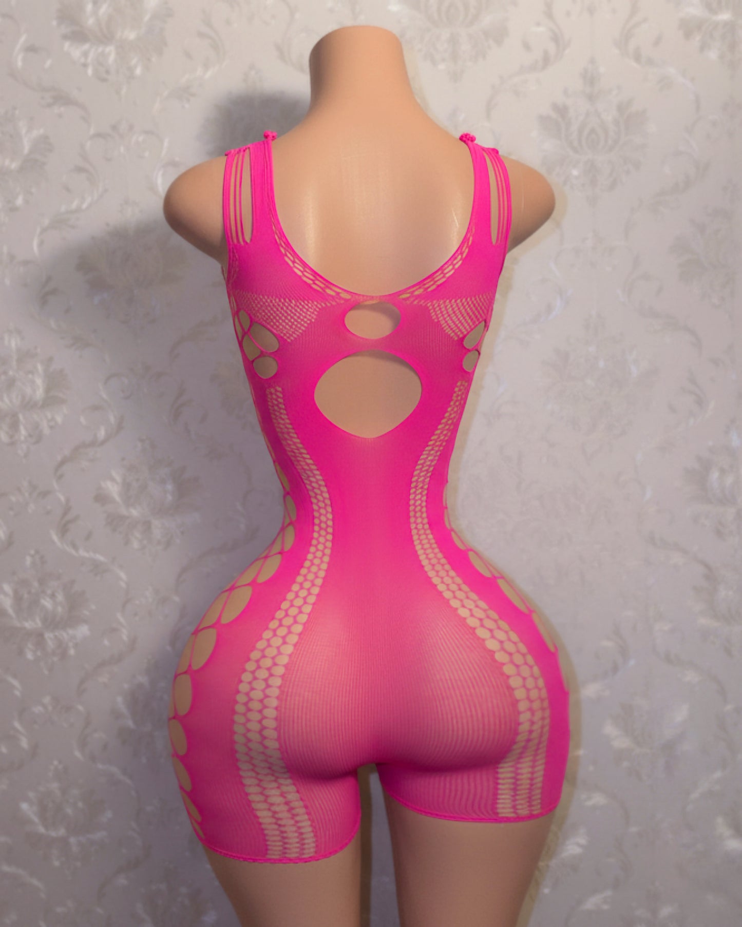 Tracie Fishnet Romper Fits XS-XL