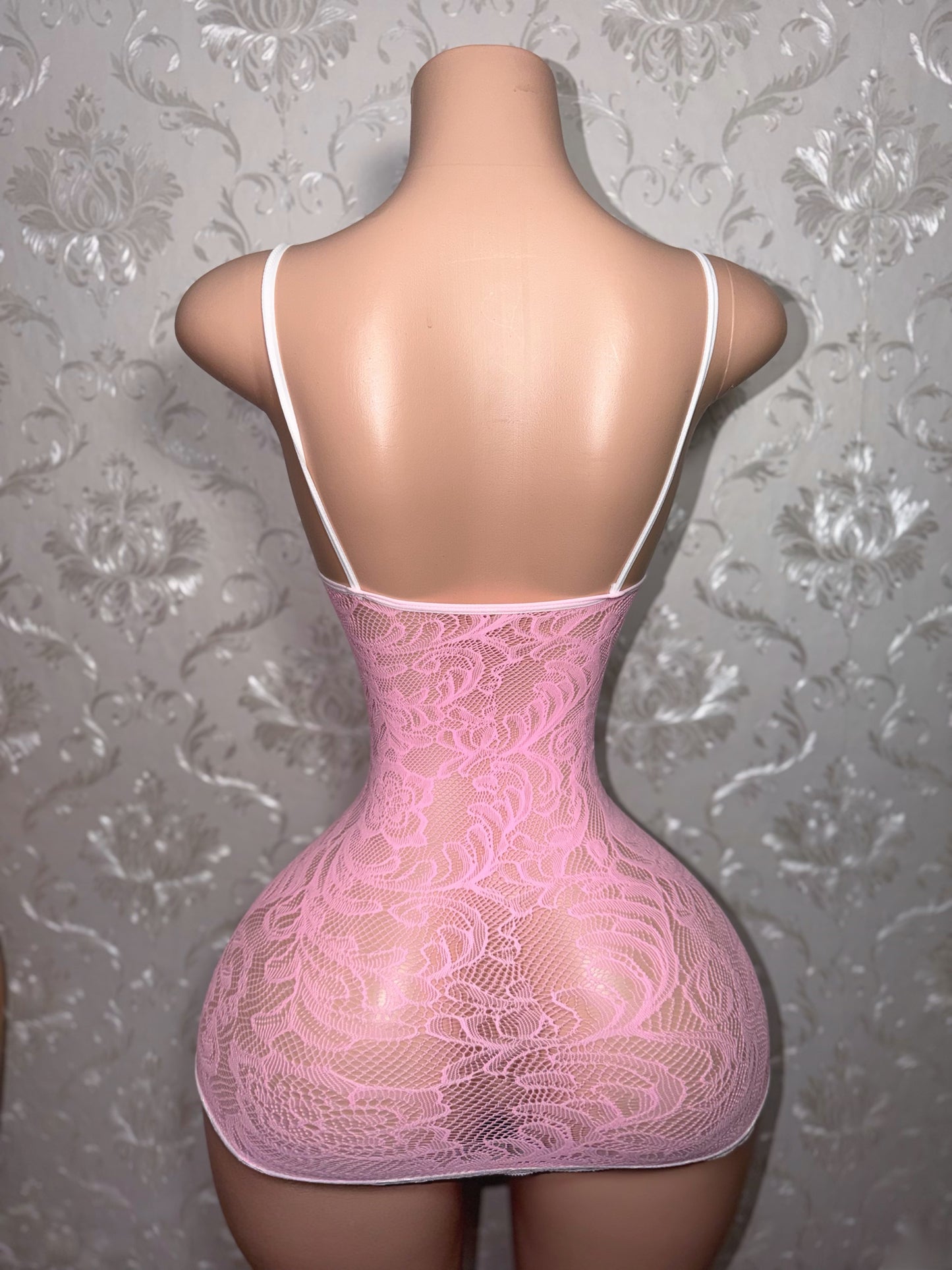 Susie Q Mini Lace Fishnet Dress Fits XS-M