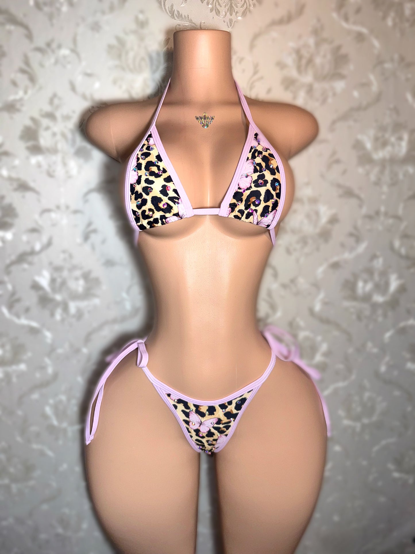 Pixie — Lilac Trim Leopard Butterfly Bikini