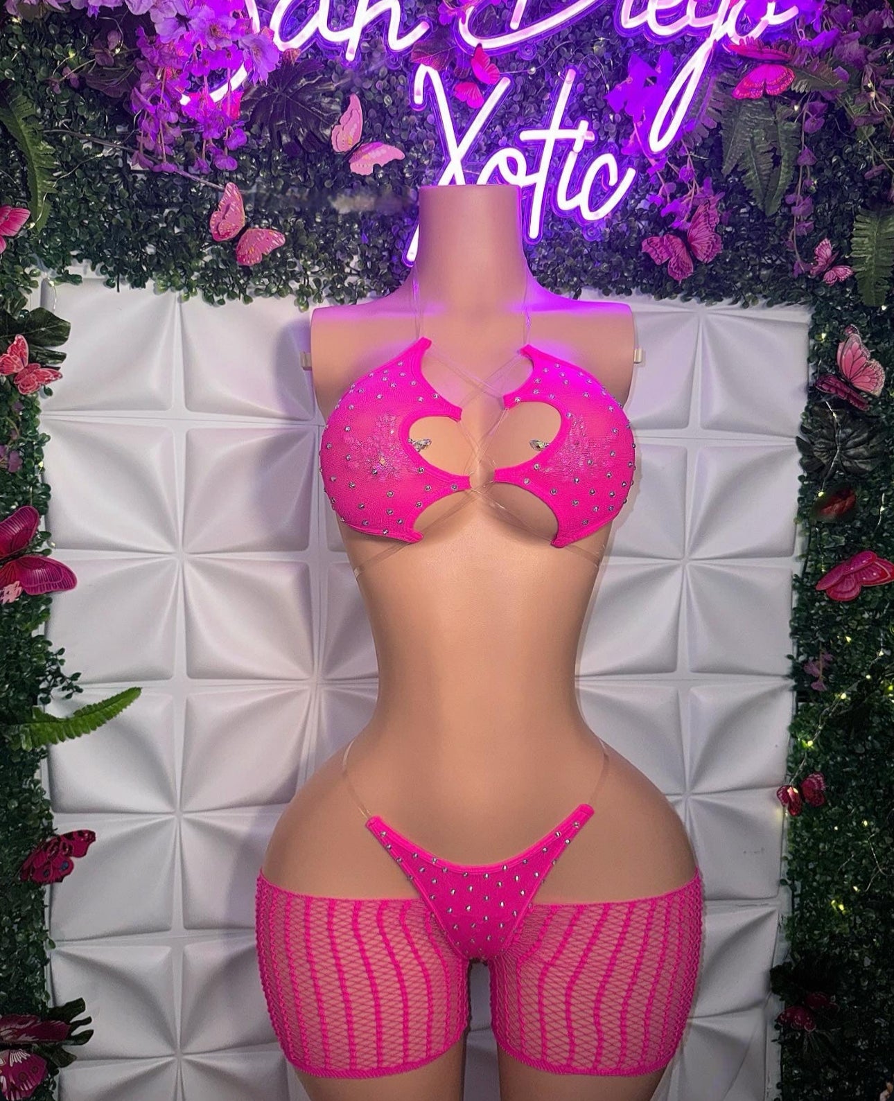 Riyah — Diamond Studded Mesh Kini 3 Piece Set