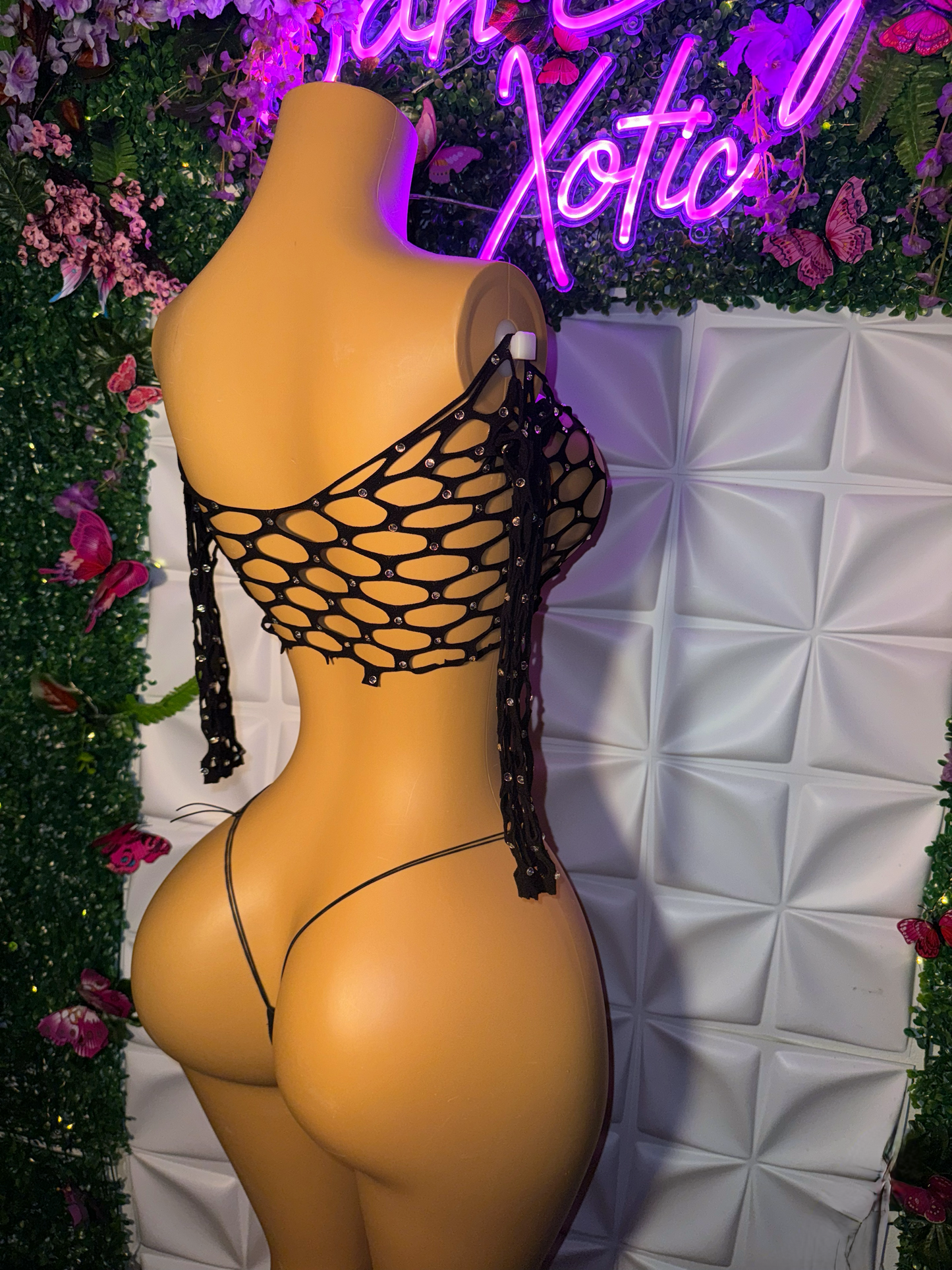 Stella — 2 Piece Pothole Top and Thong Set Fits XS-XL