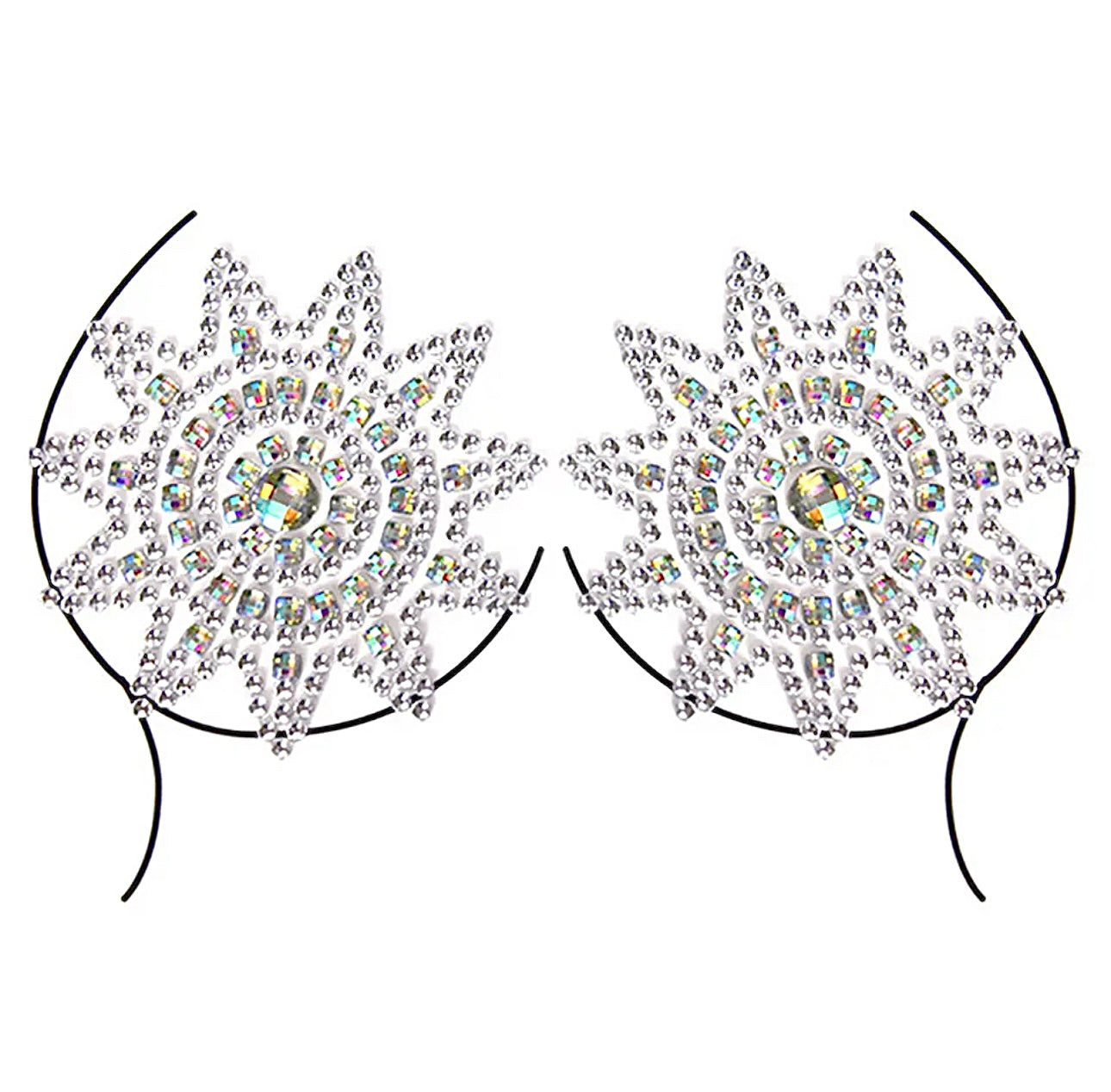 Crystal Pasties Sunburst Sundial Rhinestone Sticker