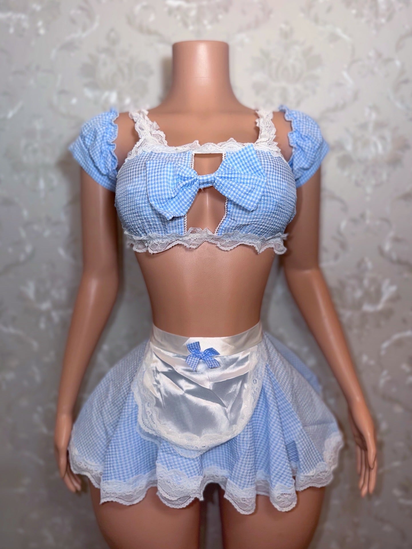 Sexy Dorothy 5 Piece Skirt Set Includes Headband & Garter Optional Thong
