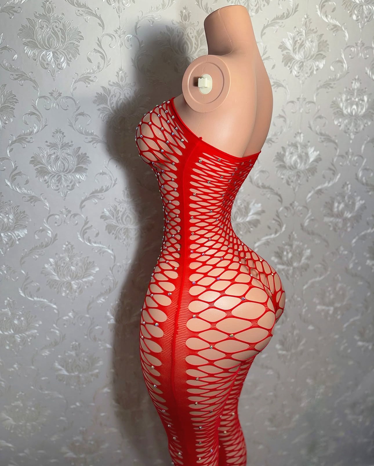 Rene Strapless Fishnet Bodystocking Fits XS-XL
