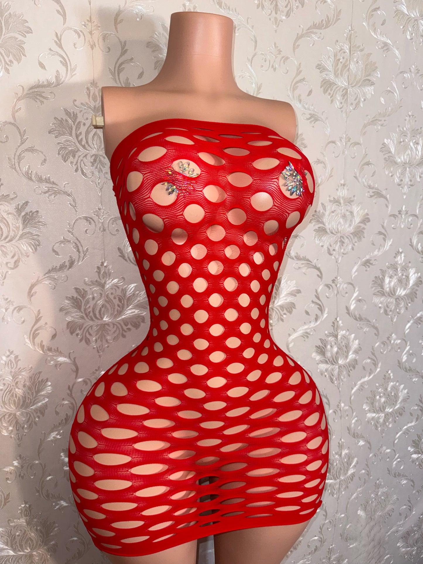 Money Maker Fishnet Dress Fits XS-XL