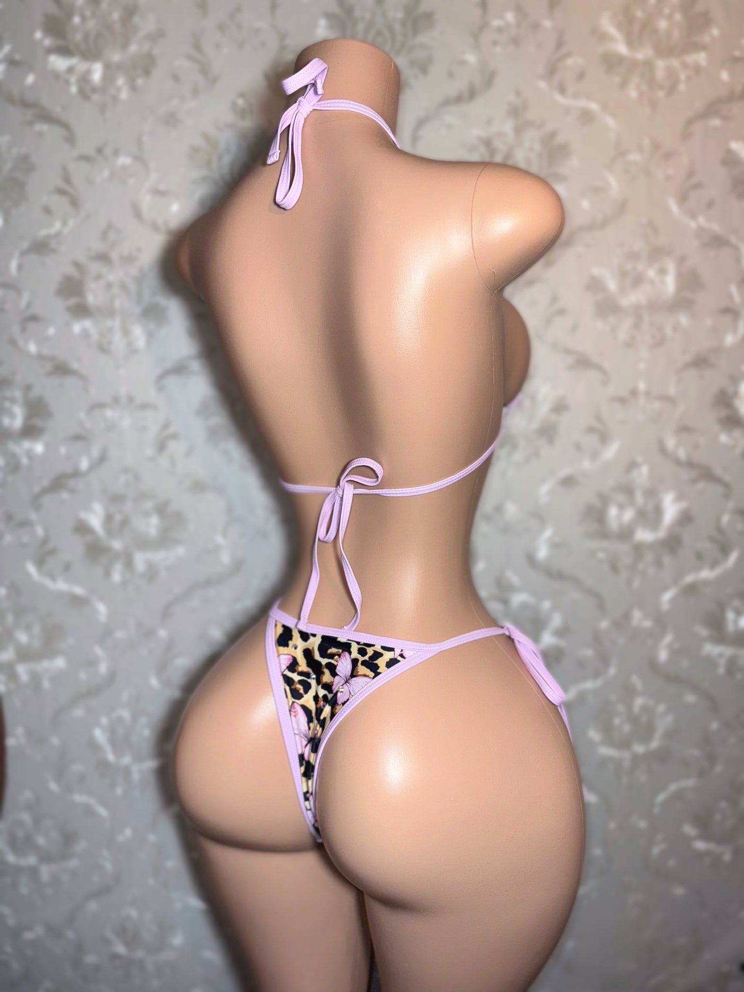 Pixie — Lilac Trim Leopard Butterfly Bikini