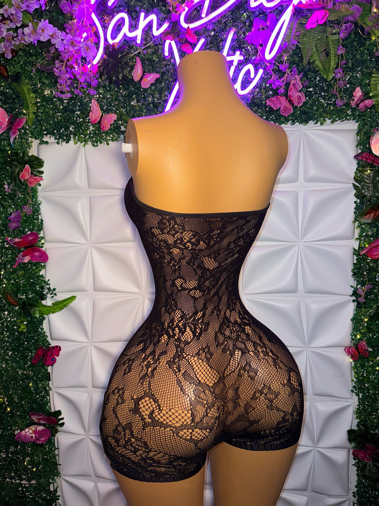 Sita Lace Fishnet Romper Fits XS-L