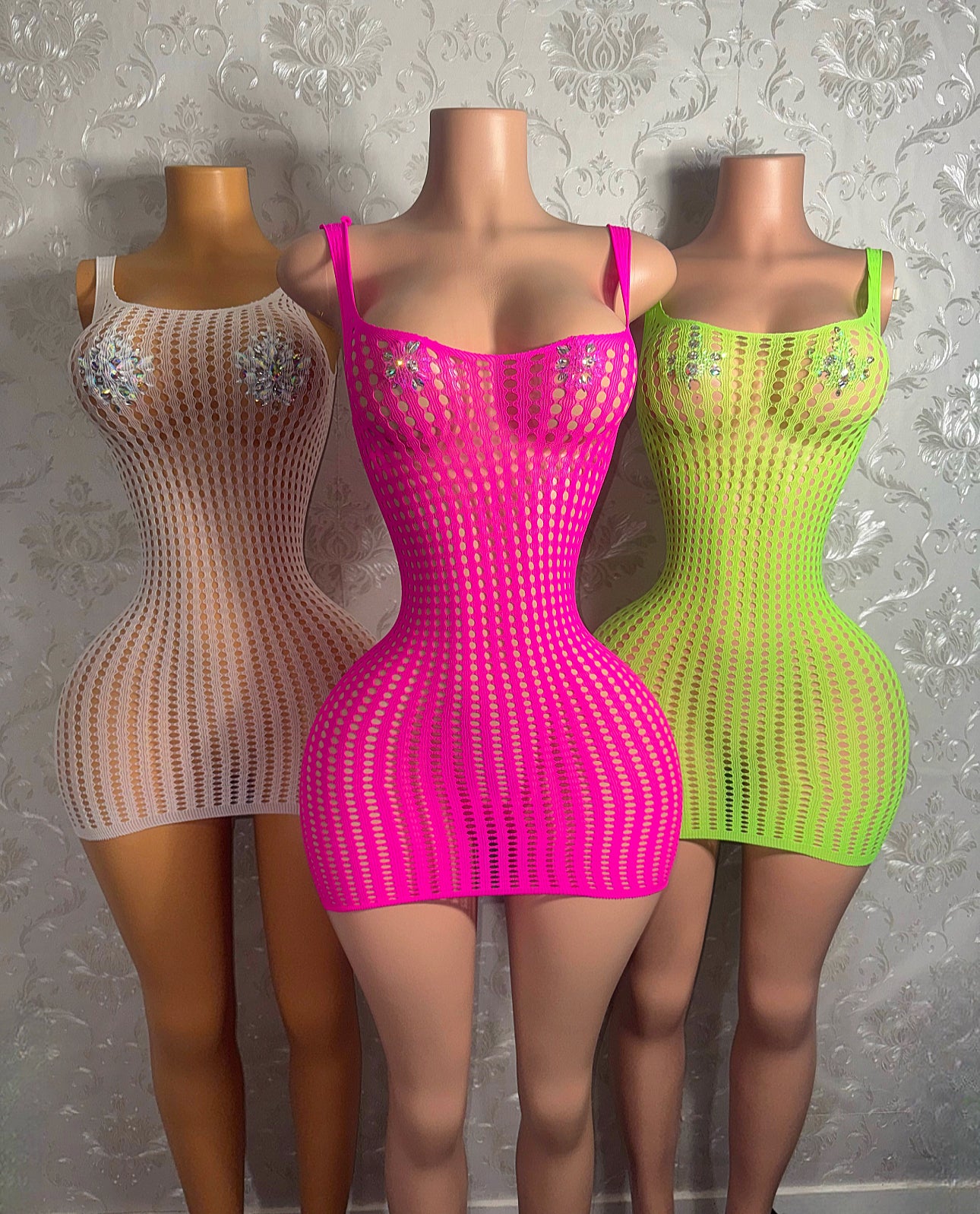 Summerella Fishnet Bodycon Tank Dress Fits XS-L