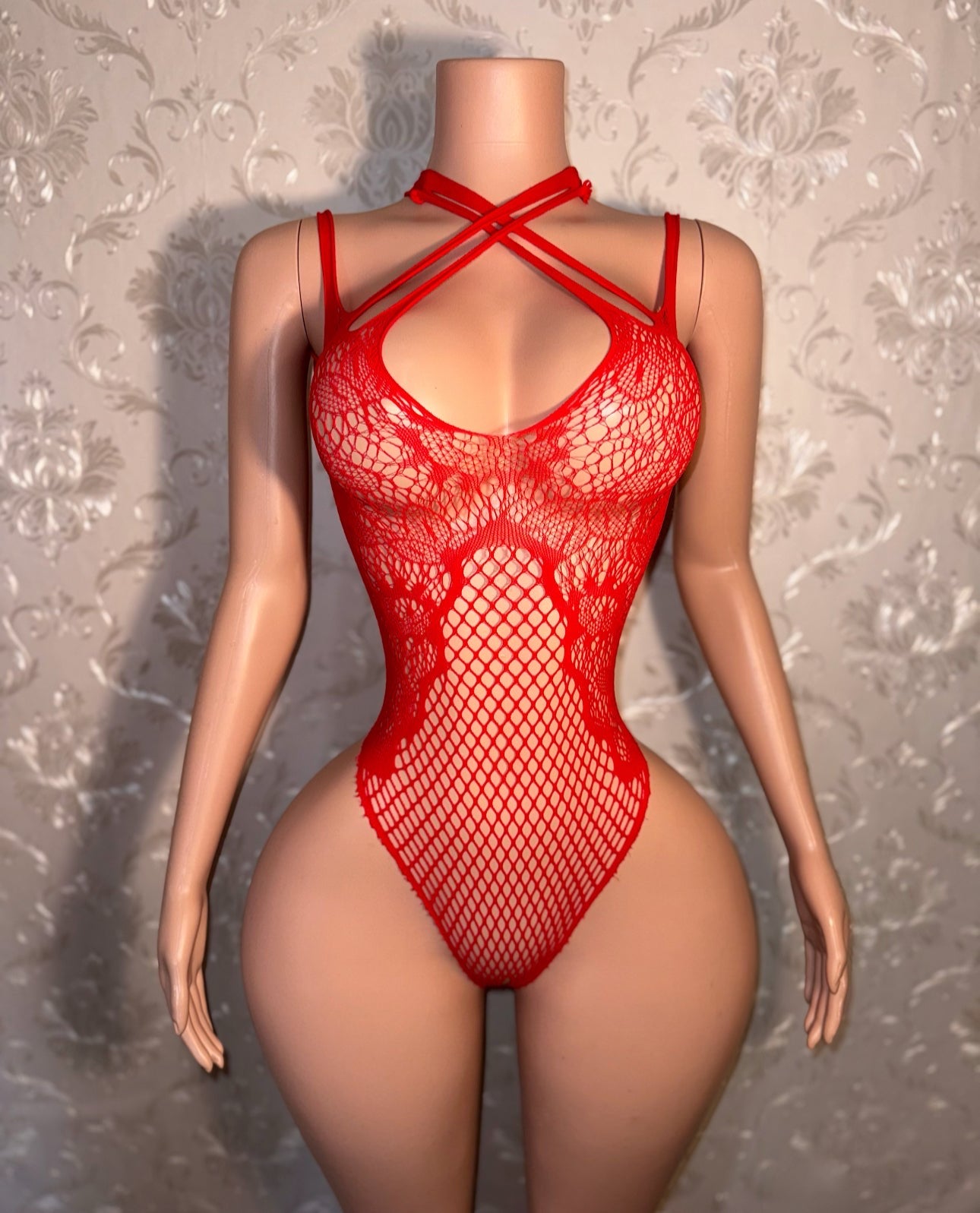 Sultry Vixen Lace Bodysuit with Bows Fits XS-XL