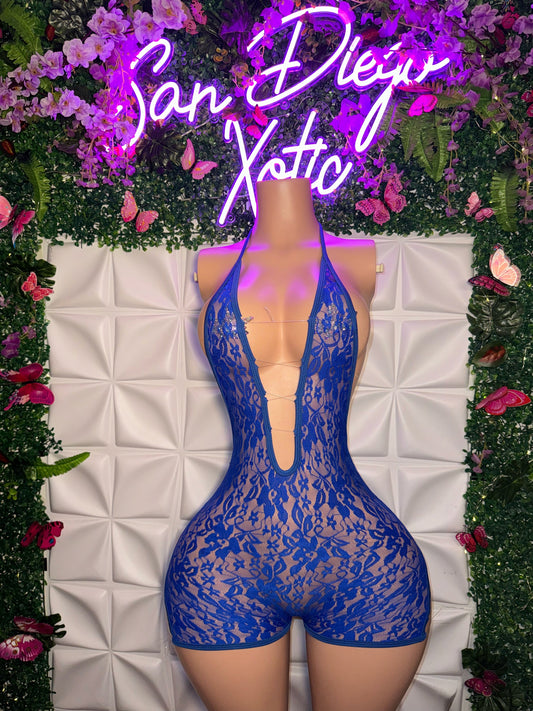 Sulani Lace Fishnet Romper Fits XS-L