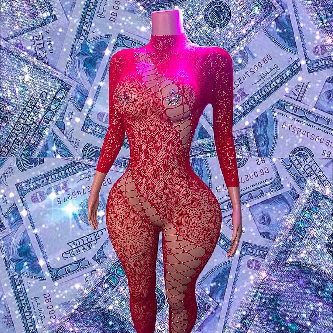 AOT Always On Time — Cheetah Jumpsuit with Rhinestones Fits XS-L