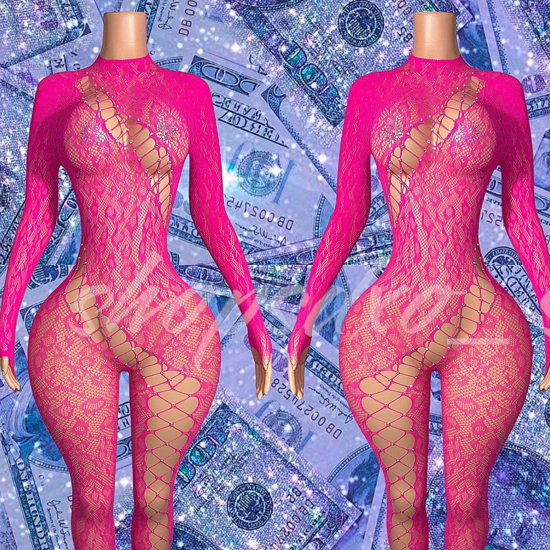 AOT Always On Time — Cheetah Jumpsuit with Rhinestones Fits XS-L