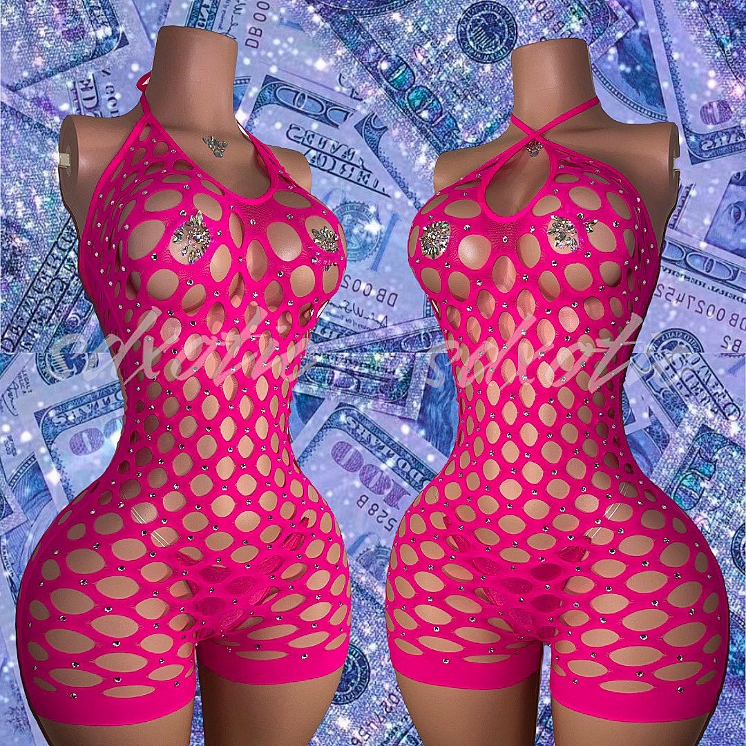 I Like Money Halter Romper Fits XS-XL