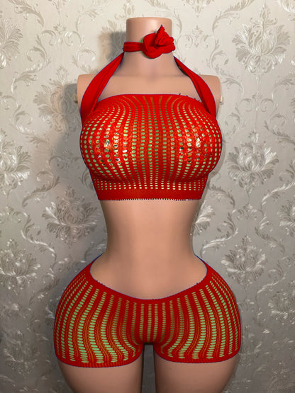 Caleesi — Fishnet Shorts Set Fits XS-L