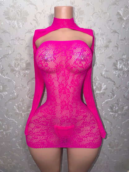 Stacy’s Mom Fishnet Dress and Shrug Set Fits S-XL