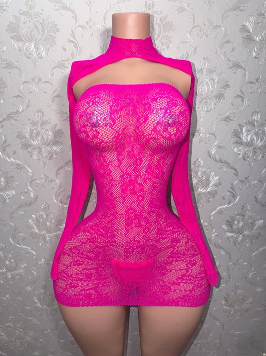 Stacy’s Mom Fishnet Dress and Shrug Set Fits S-XL