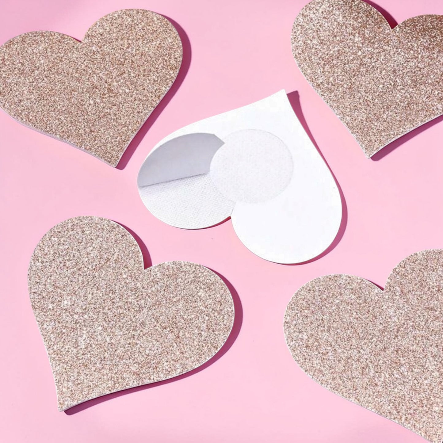 Glitter Pasties Rose Gold Heart