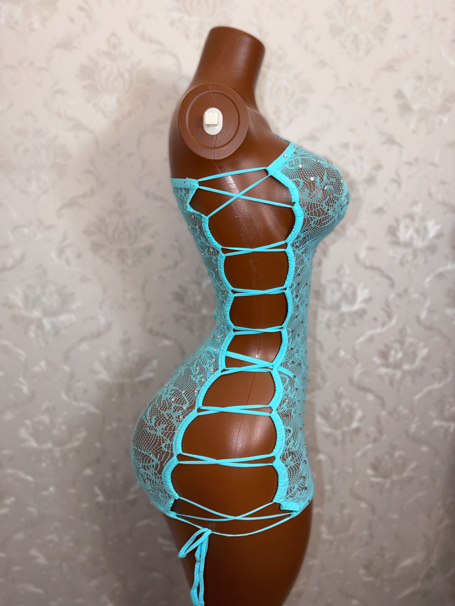 Fiji Off Shoulder Fishnet Dress Set Fits XS-XL