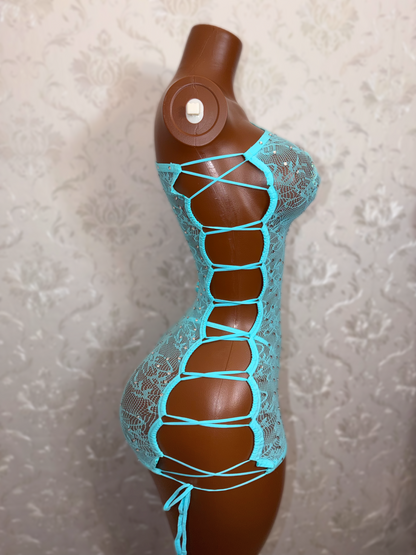 Fiji Off Shoulder Fishnet Dress Set Fits XS-XL