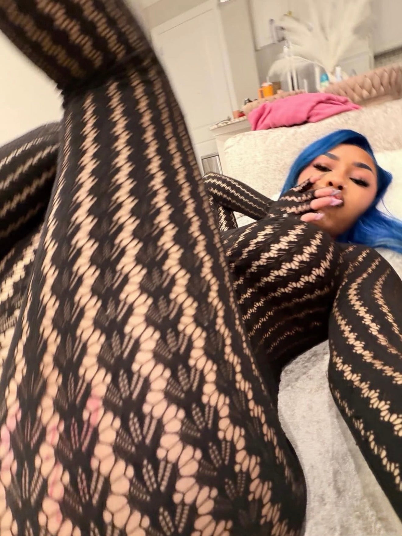 Sevyn Fishnet Jumpsuit Fits XS-L