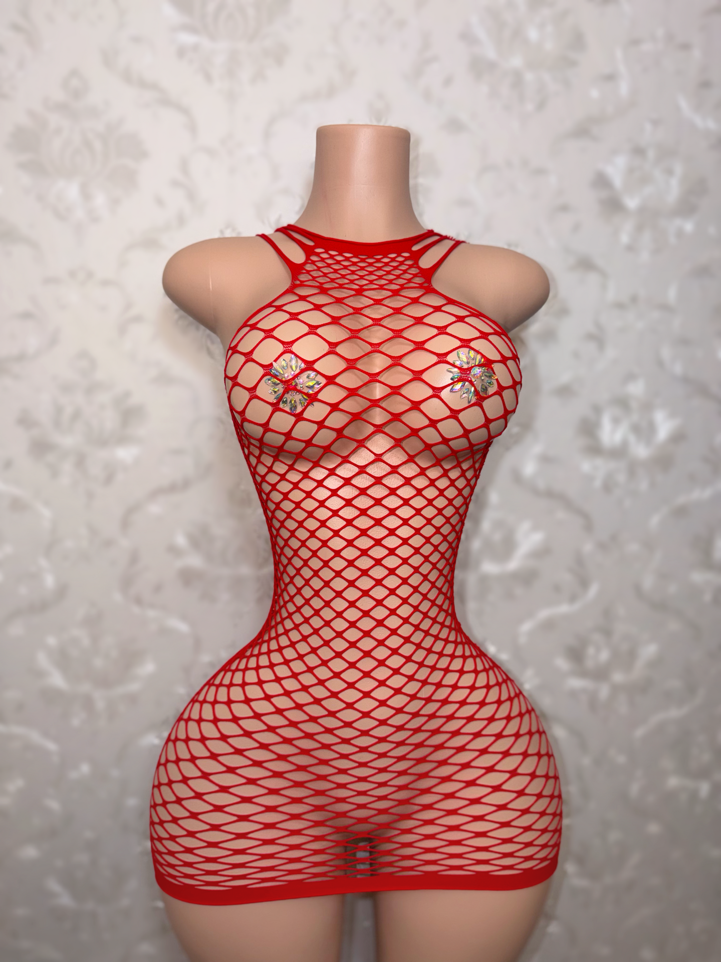 Body Fishnet Bodycon Dress One Size Fits All