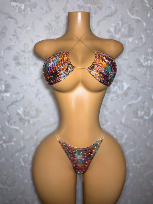 Indya Traditional Triangle Bikini with Rhinestones