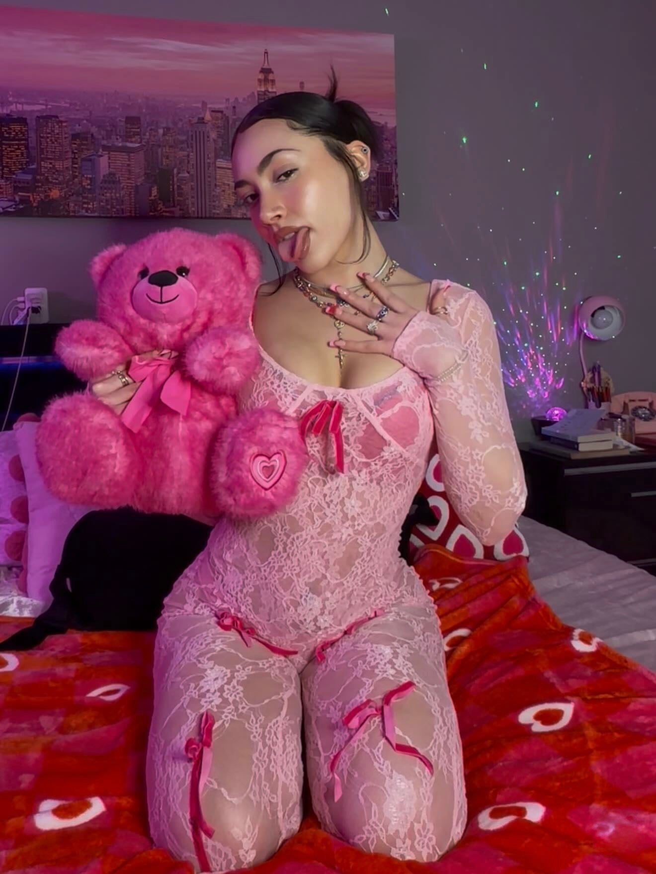 Pretty Posh Lace Jumpsuit with Bows