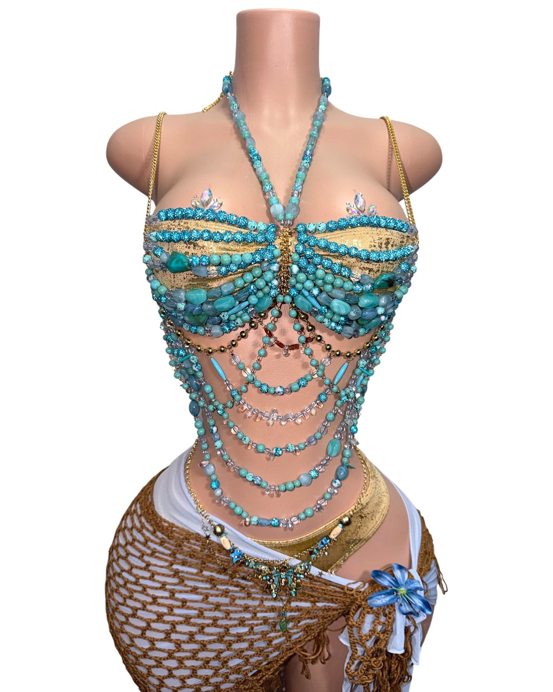 Bohemian Temptress Beaded Top 7 Piece Set Top Fits All Sizes