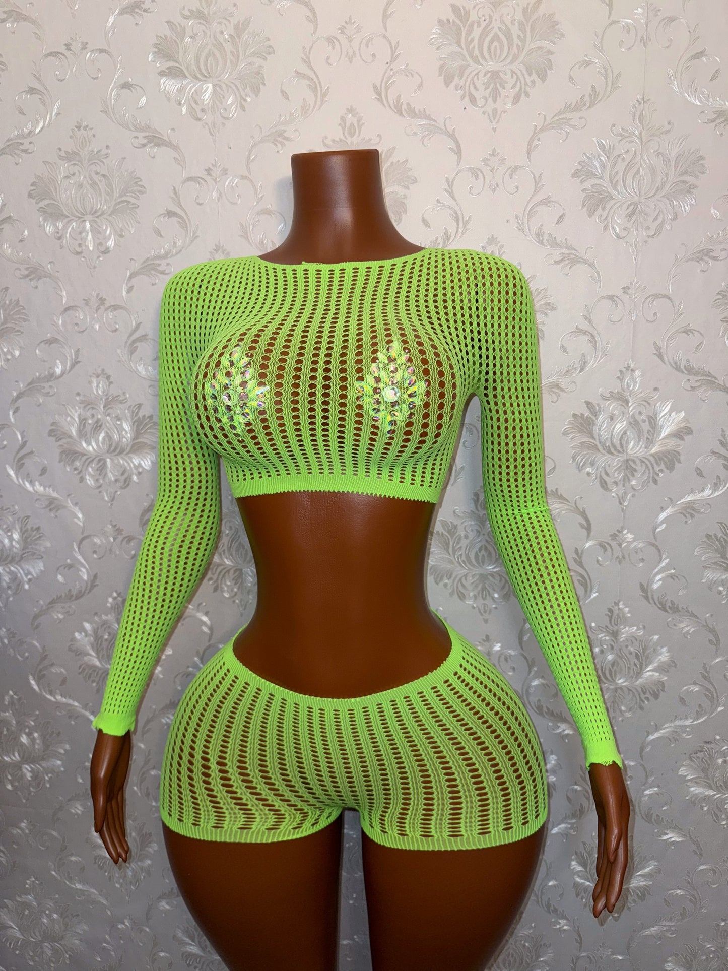 Caleesi — Fishnet Shorts Set Fits XS-L
