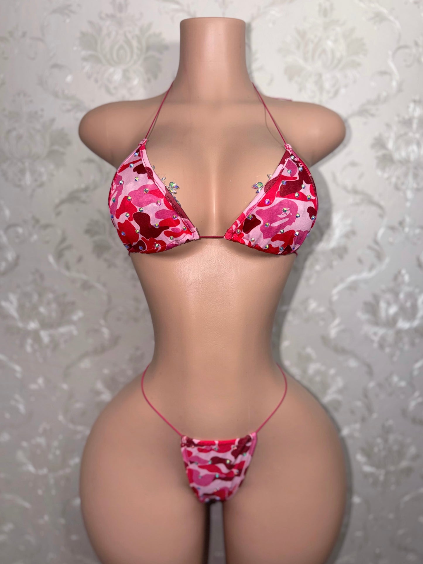 Jungle Doll 4 Piece Fishnet & Camo Bikini Set Fits XS-L