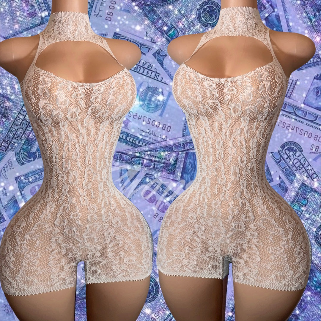 Royalty Cheetah Fishnet Plain or Stoned Heart Romper Fits XS-L