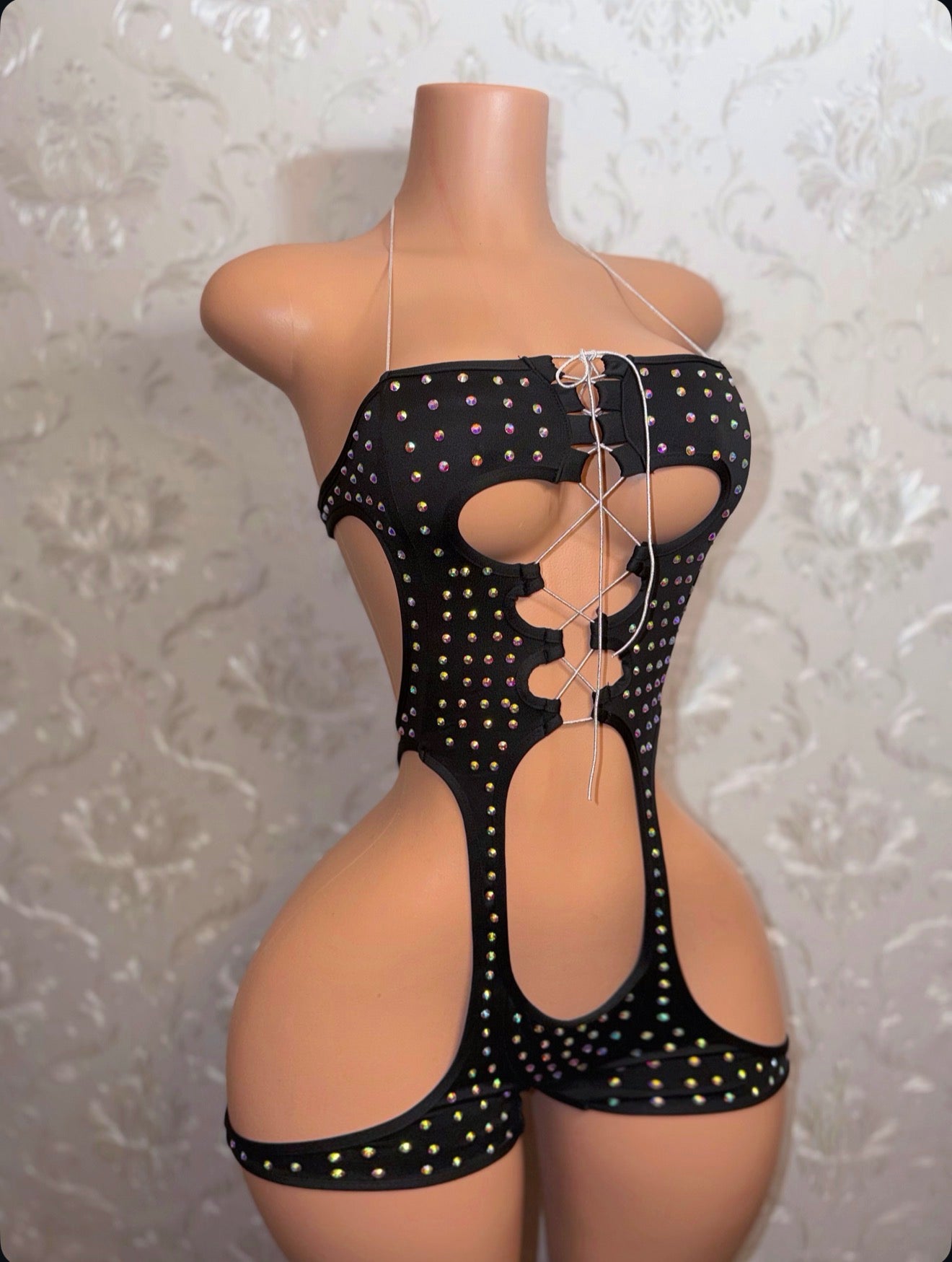 Brooklyn Rhinestone Romper Fits S-L