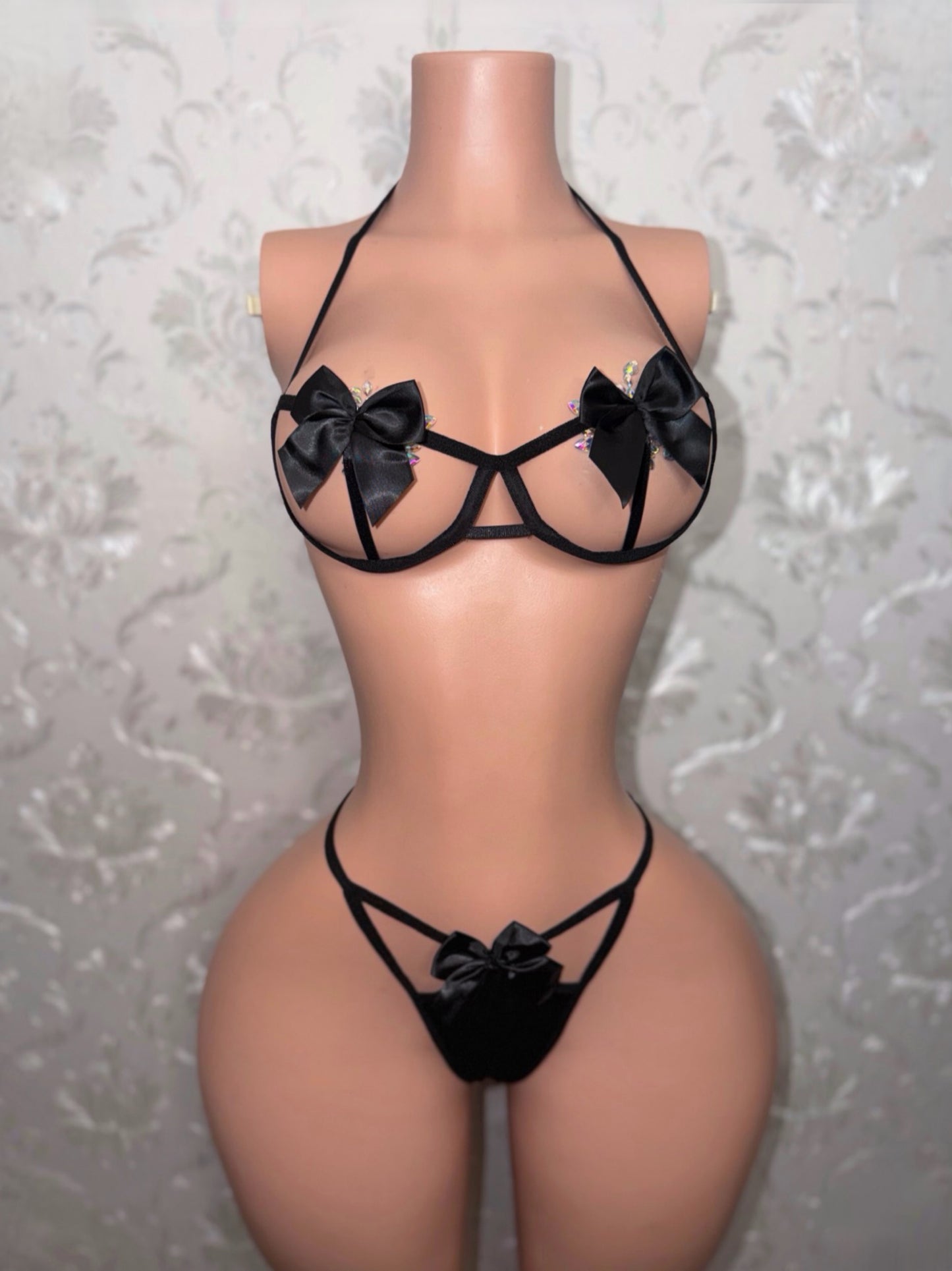 P*ssy Fairy Bra and Thong 2 Piece Set with Bows