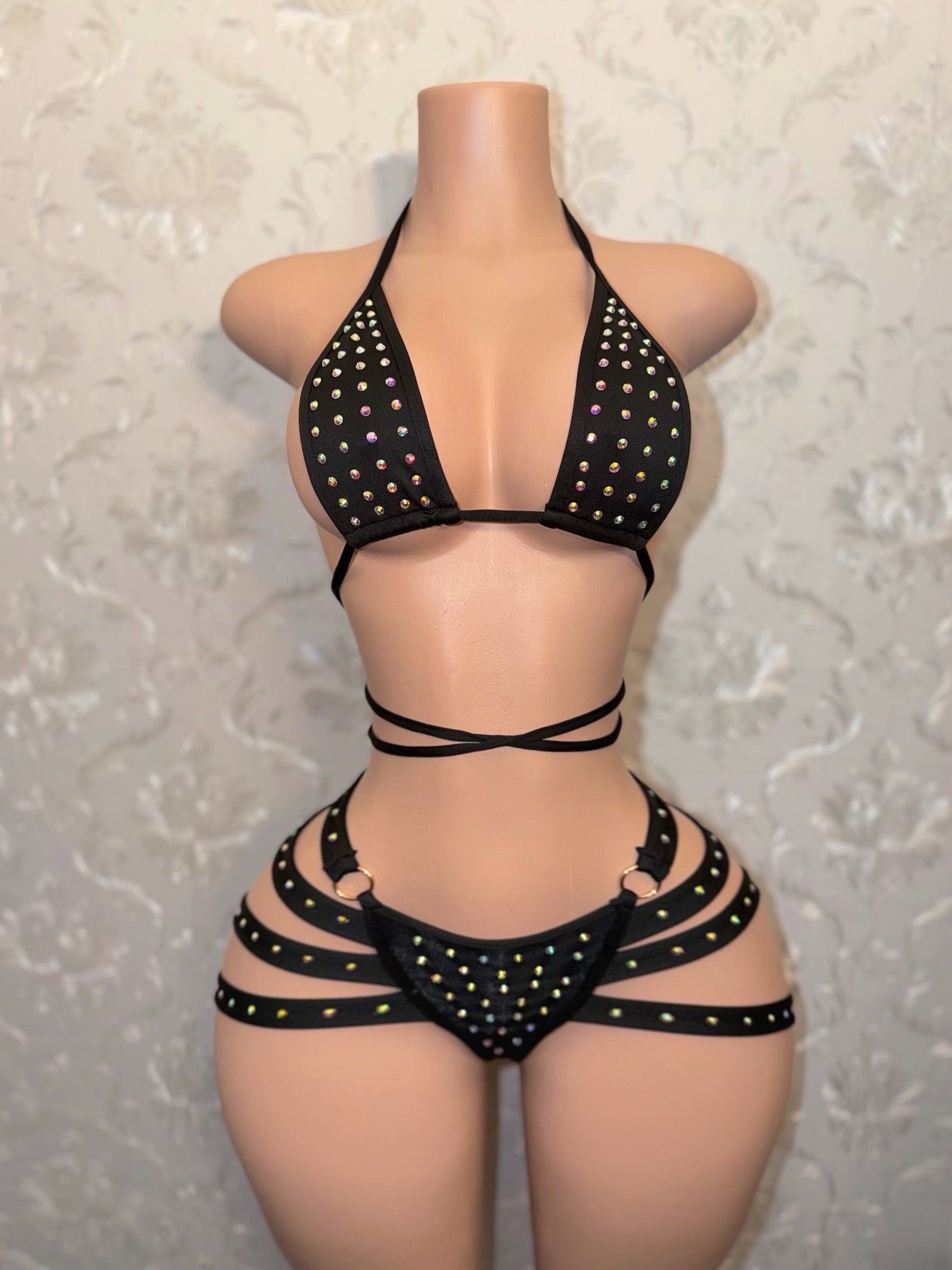 Georgia Peach + Teyana Fishnet Dress 3 Piece Set Fits S-L