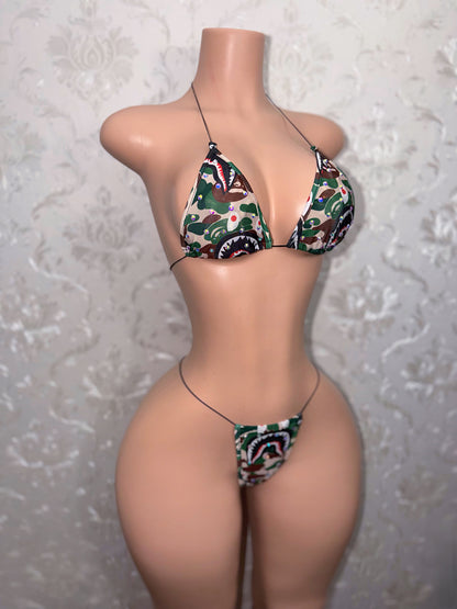 Jungle Doll Green Camo Bikini
