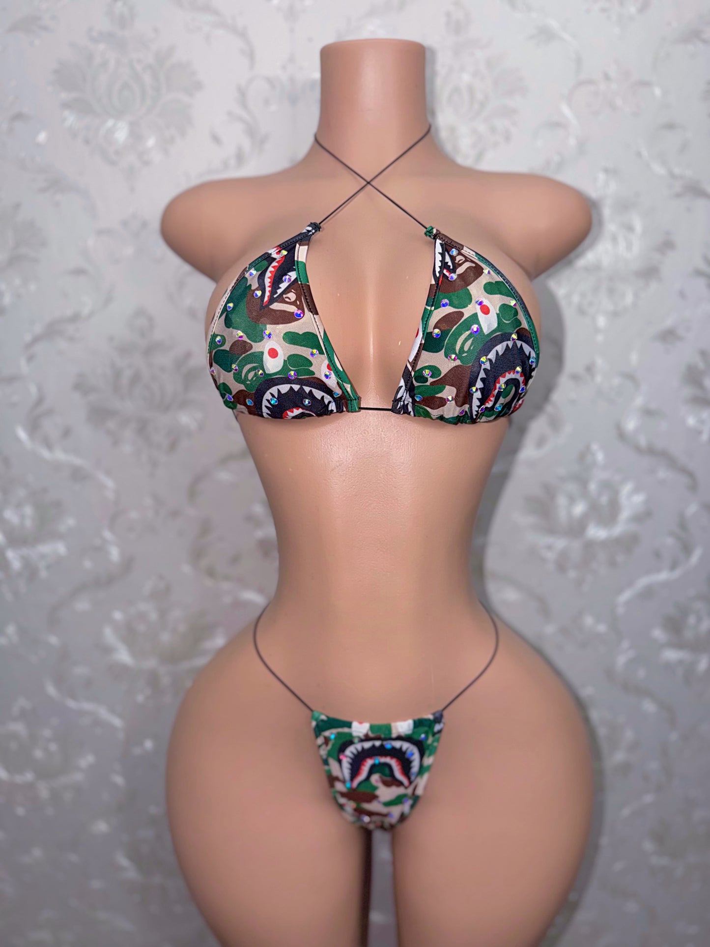 Jungle Doll Green Camo Bikini