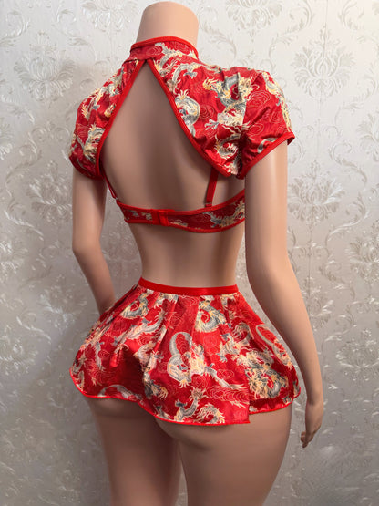 Chinese Dragon 4 Piece Set With Stockings