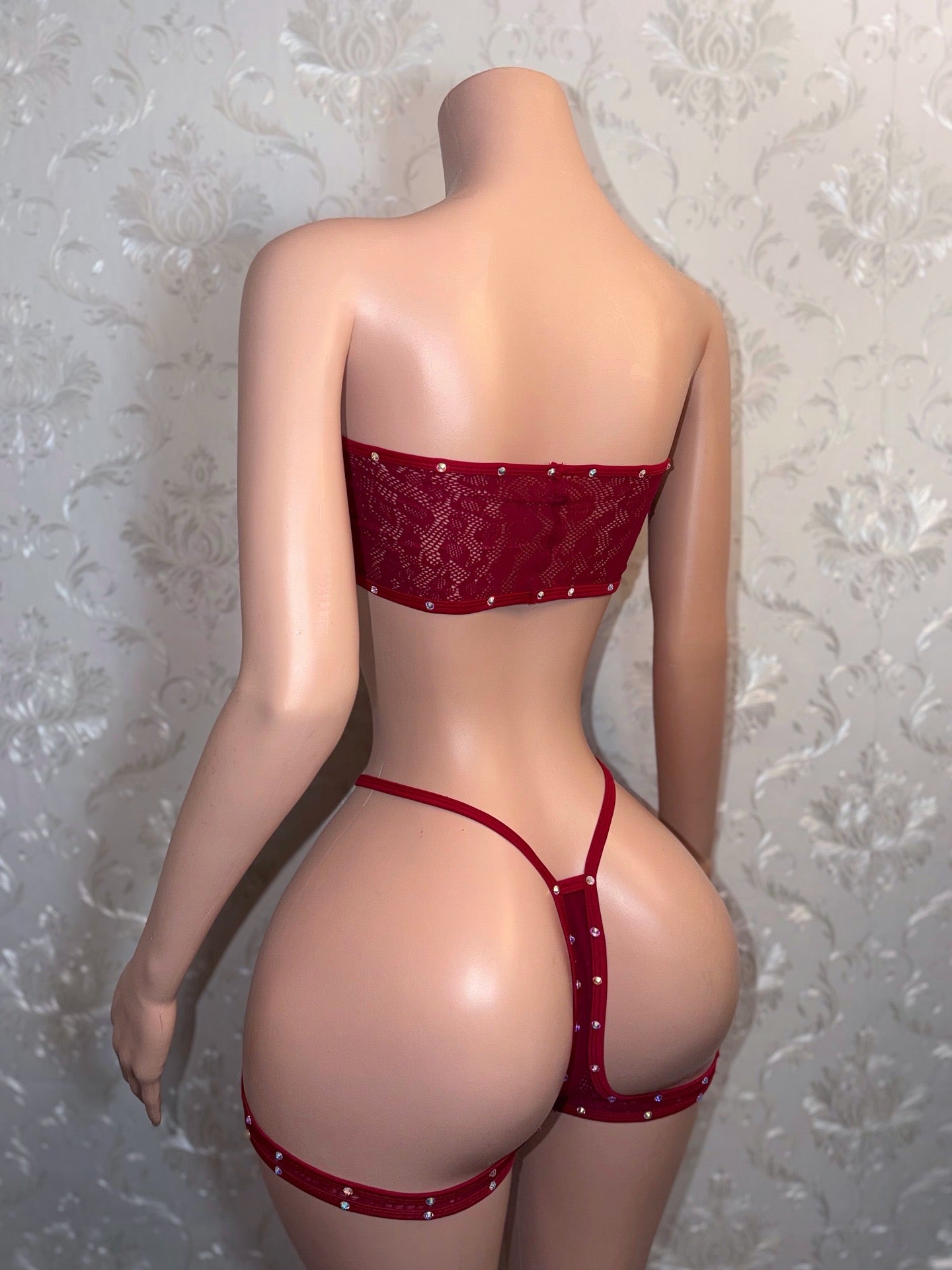 Jacqueline Cut Out Fishnet Shorts Set Fits S-L