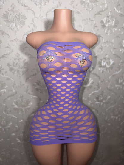 Money Maker Fishnet Dress Fits XS-XL