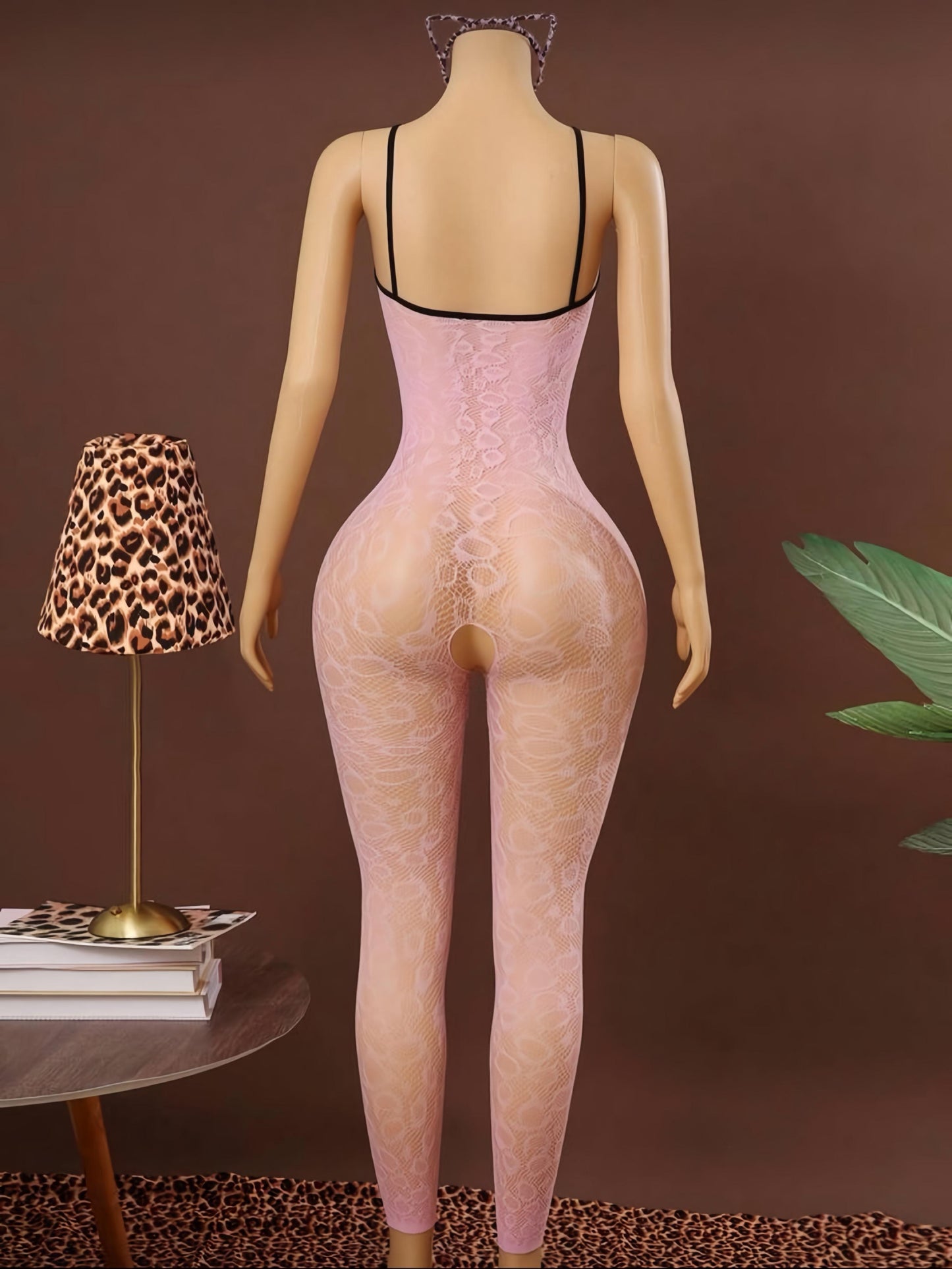 Kitty Purr Crotchless Bodystocking Fits XS-M Includes Free Headband