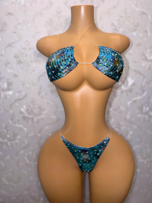 Neytiri Traditional Blue Tribal Triangle Bikini