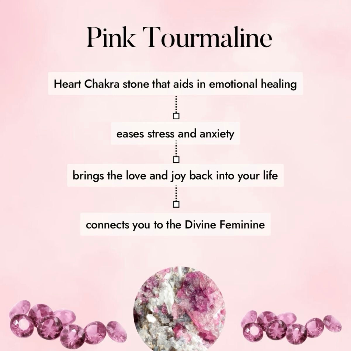 Pink Tourmaline Crystal Heart Accessory For Divine Femininity
