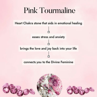 Pink Tourmaline Crystal Heart Accessory For Divine Femininity