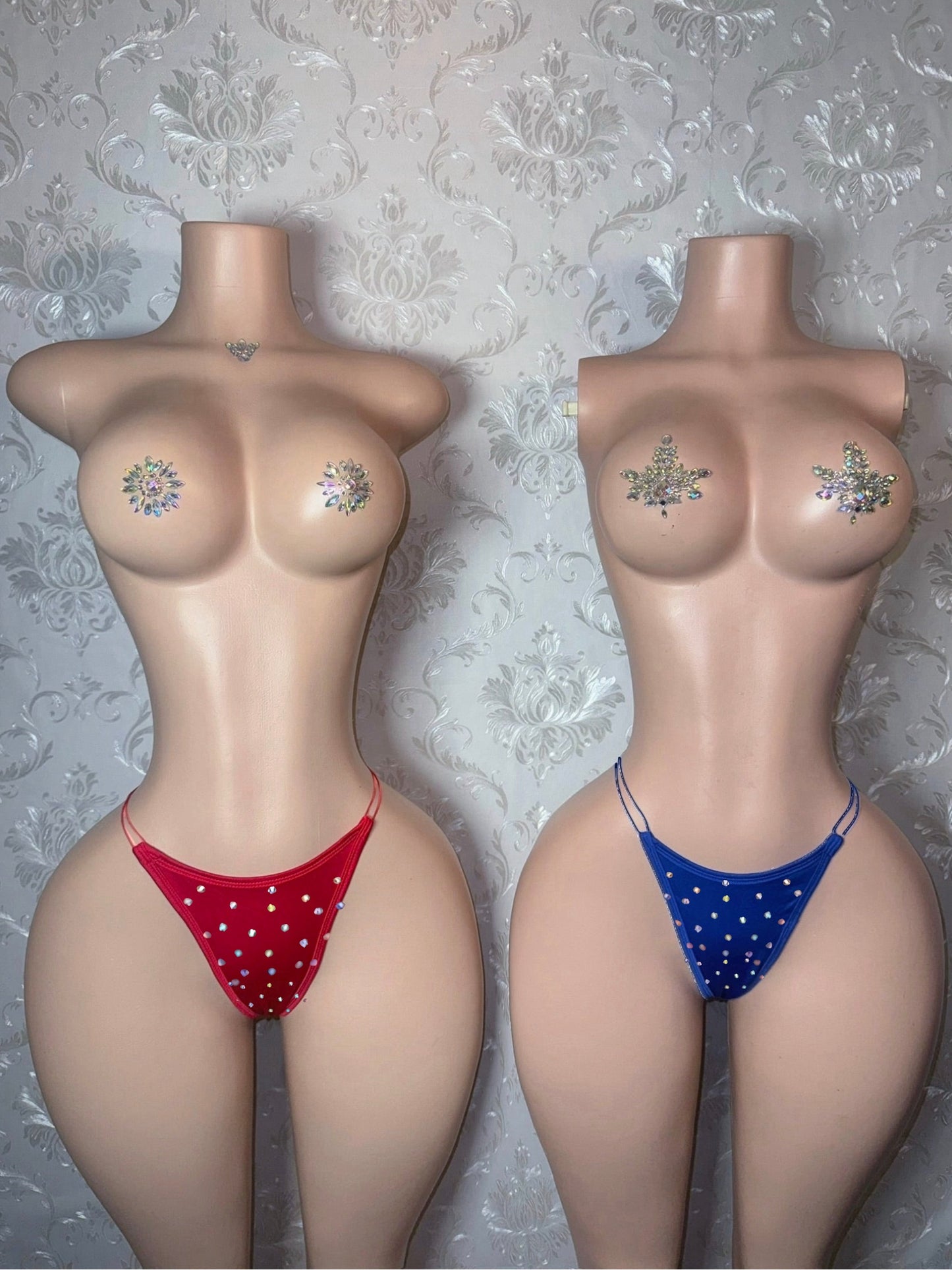 Corded Thong Optional Rhinestones 1 Piece Single One Size XS-XL