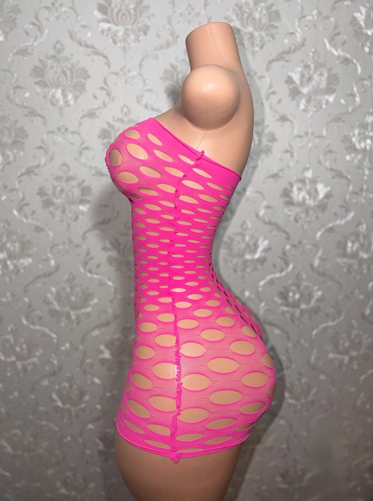 Money Maker Fishnet Dress Fits XS-XL