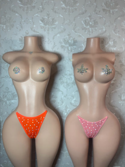 Corded Thong Optional Rhinestones 1 Piece Single One Size XS-XL