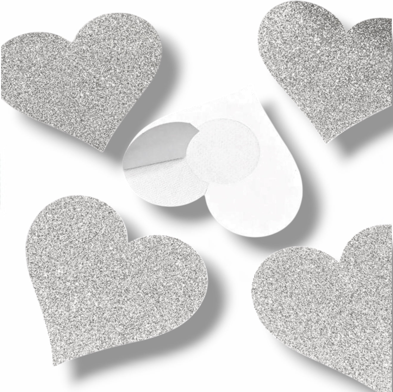 Glitter Pasties Silver Heart